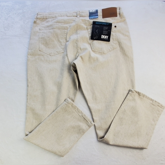 DKNY BEDFORD STRETCH SLIM STRAIGHT LEG BEIGE MEN'S SIZE 40 - Picture 2 of 13